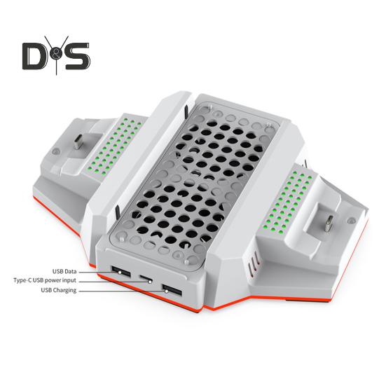 Охлаждающая подставка для игровой консоли с зарядной станцией для двух контроллеров, вертикальная охлаждающая подставка с RGB-подсветкой и портом USB 2.0 для Xbox S