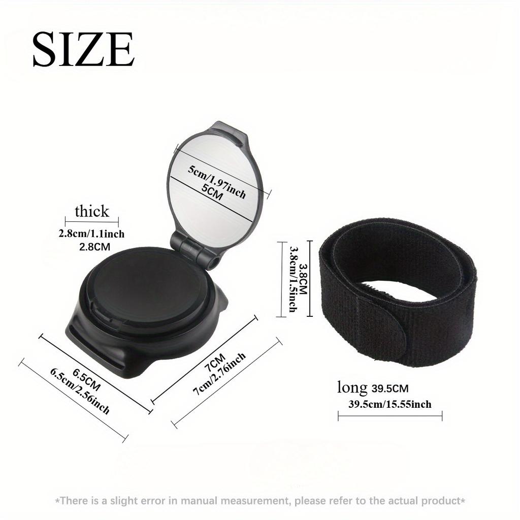 [Вращающееся велосипедное зеркало] Велосипедное зеркало с выпуклой линзой, вращающееся на 360 градусов | Изготовлено из акриловой линзы, ABS-корпуса, оснащено ремешками для запястья и руки