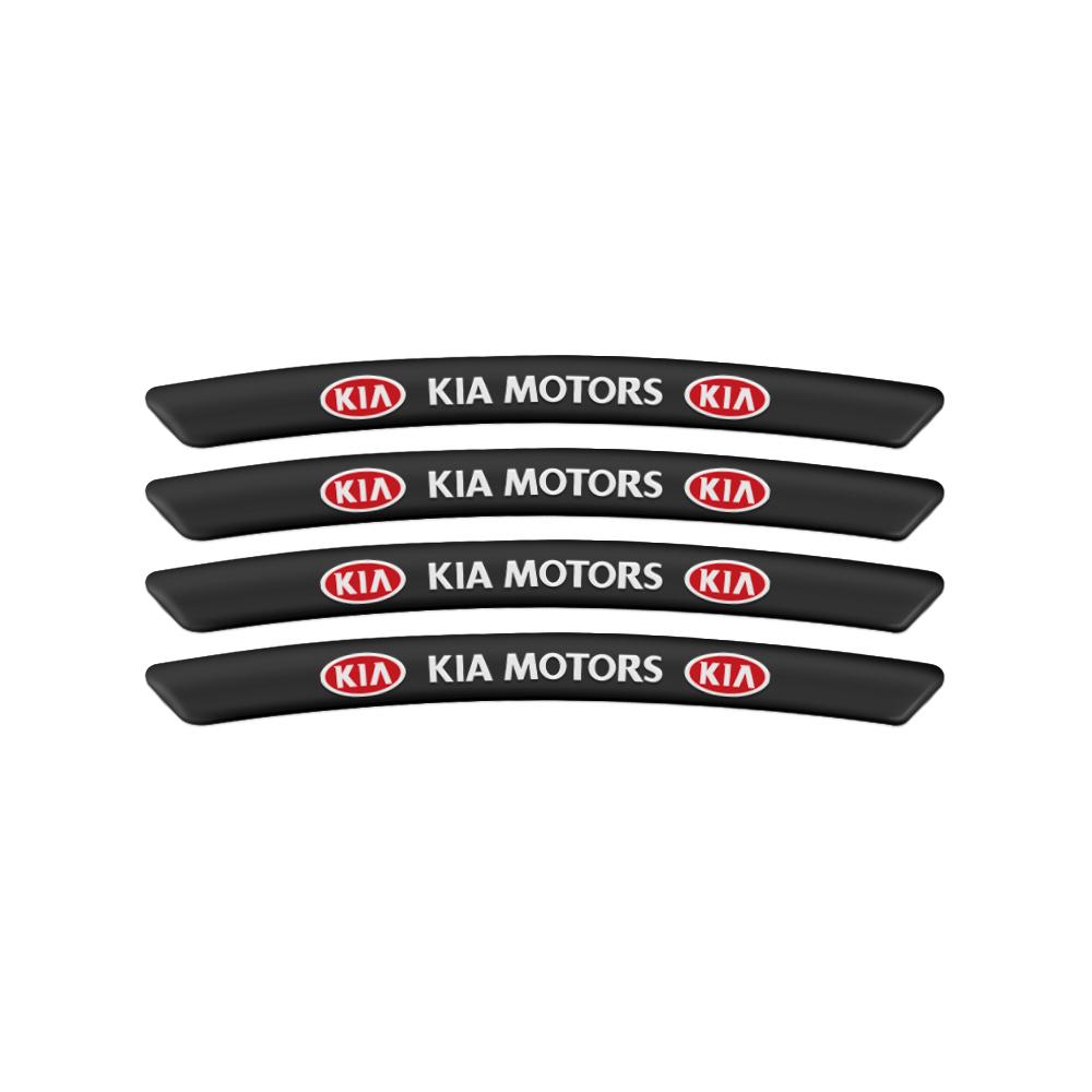Car Styling 4Pcs Aluminum Wheels Rim Sticker Decal For Kia Sportage Rio 3 Soul Picanto EV6 Cerato Niro Telluride Sorento Seltos YO7
