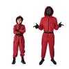 1 Set Jumpsuit with Belt And Gloves for Adults And Children Loose Pockets Zipper Closure One-piece Outfit Cartoon Cosplay Costume