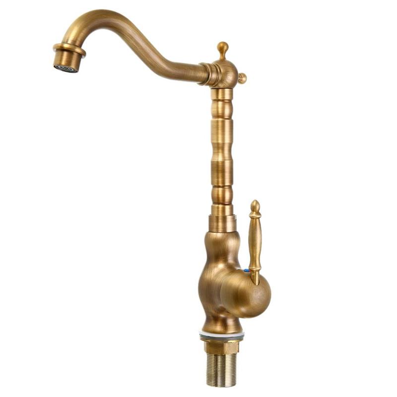 Dagu Antique Single Handle Swivel Mixer Tap Kitchen Bathroom Sink Faucet Brass Finish