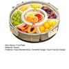 Fruit Plate Snack Spinner Divided Serving Tray with Lid Handle Food Platter for Charcuterie Veggie Travel Picnic Snack Organizer