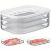 Leak-Proof Food Storage Box 3-Layer- Stackable Lunch Container for Cheese, Deli, Bacon, Sandwiches
