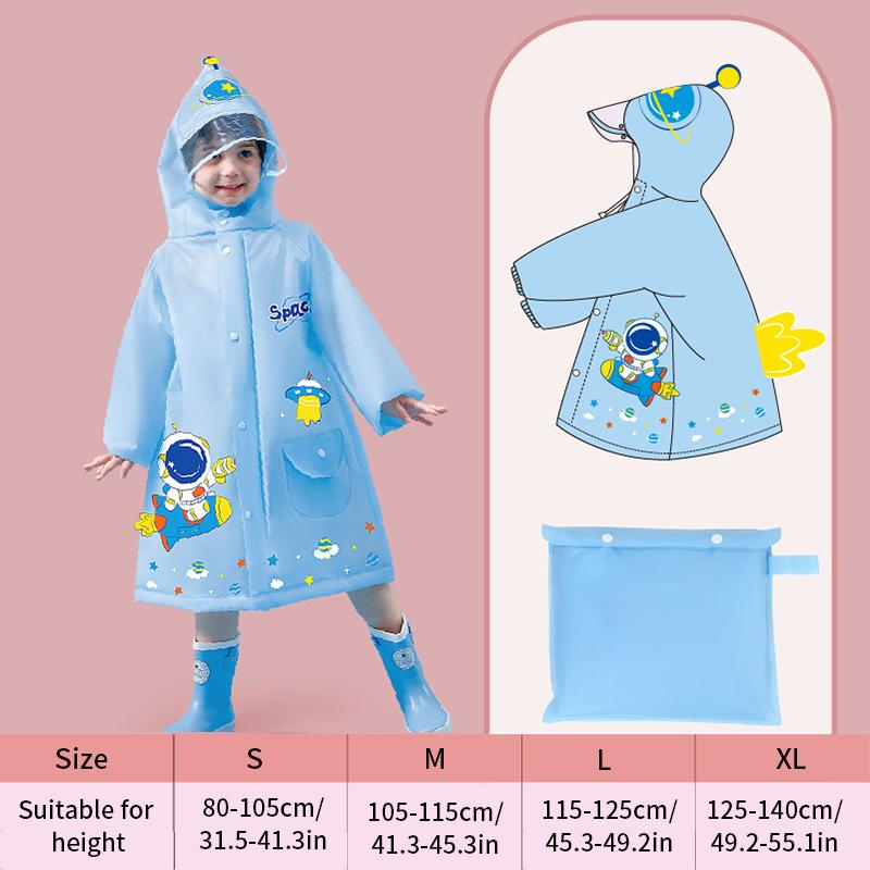 Водонепроницаемый детский дождевик Детский дождевик Детский рюкзак для детского сада Дошкольная сумка Космический водонепроницаемый дождевик для всего тела