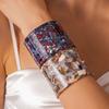 Bohemian Open Wide Bracelet Geometric Smudged Hand Ring Acelete Plate Bangle Decoration