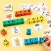 English Card English Word Spelling Toy Wooden Multi Letter Spelling Block  Kindergarten