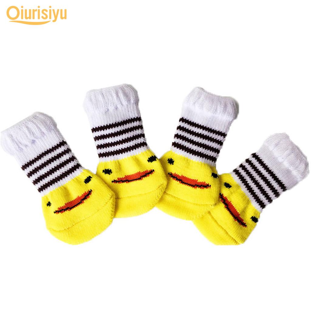 Тёплые нескользящие носочки для домашних питомцев 4штуки в комплекте