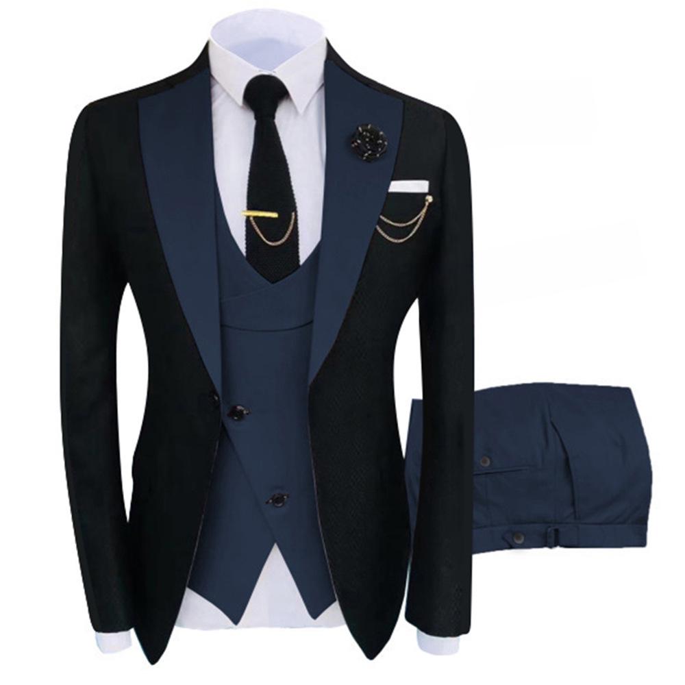 Men's Plus Size One-Button Double Vented Three-Piece Suit