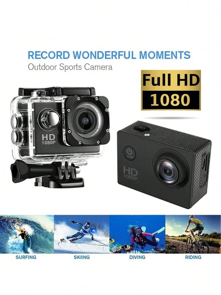 1080P Экшн-камера 170D Подводная водонепроницаемая камера для записи видео на шлем Спортивные камеры Pro Outdoor 2,0-дюймовый экран Mini Cam