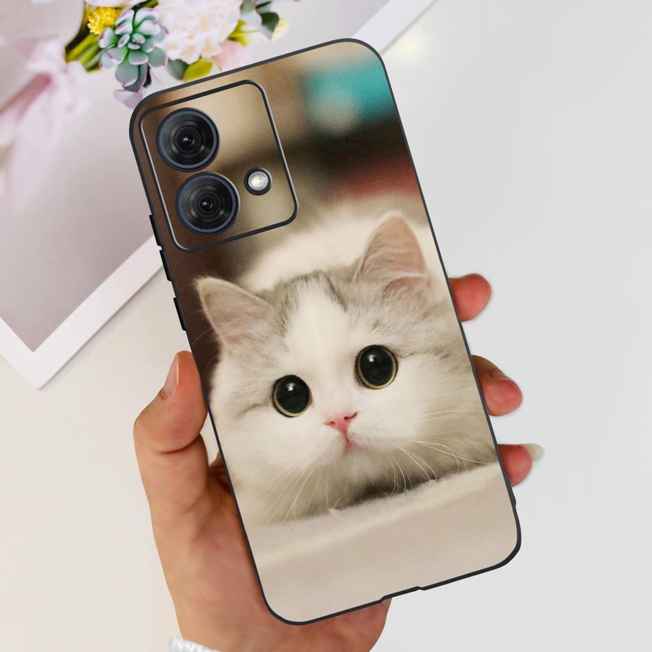 For Motorola Moto G84 5G Case 2023 New Stylish Butterfly Cat Slim Black Silicone Soft TPU Phone Cover For Moto G84 5G G 84 Coque