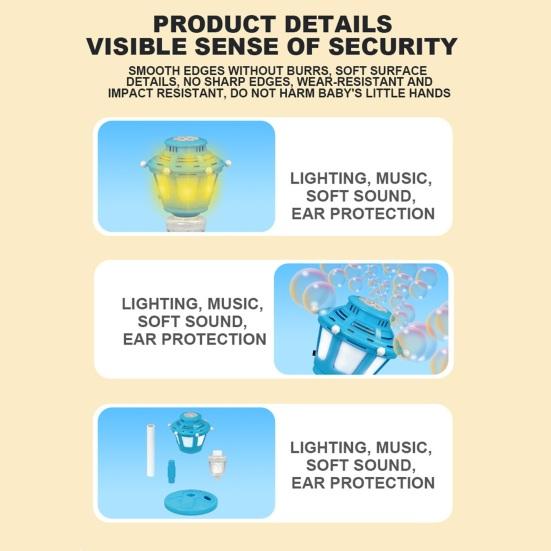 Street Lamp Bubble Machine with Music & LED Lights, Automatic Bubble Blower for Kids, Adjustable Height 21-47", Detachable Wand, Rechargeable Outdoor