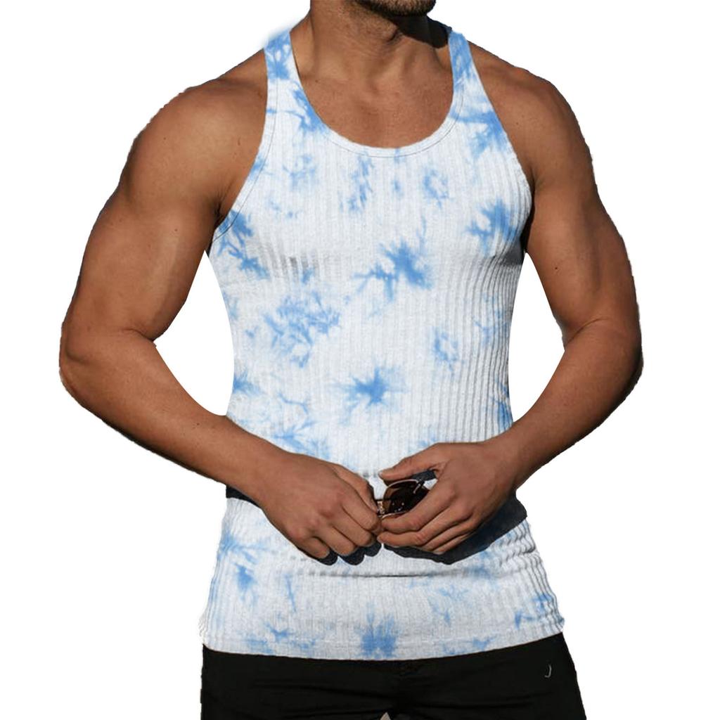 Мужская майка без рукавов с U-образным вырезом, вязаный эластичный жилет, спортивный топ для тренажерного зала, фитнеса, тренировок, бега