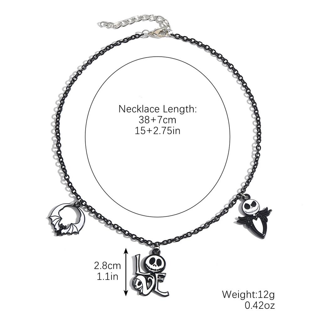 Ожерелье для женщин Готические украшения Хэллоуин Темная летучая мышь Призрак Череп Подвеска Тыква Паук Хэллоуин Ожерелье Красивое элегантное ожерелье для нее