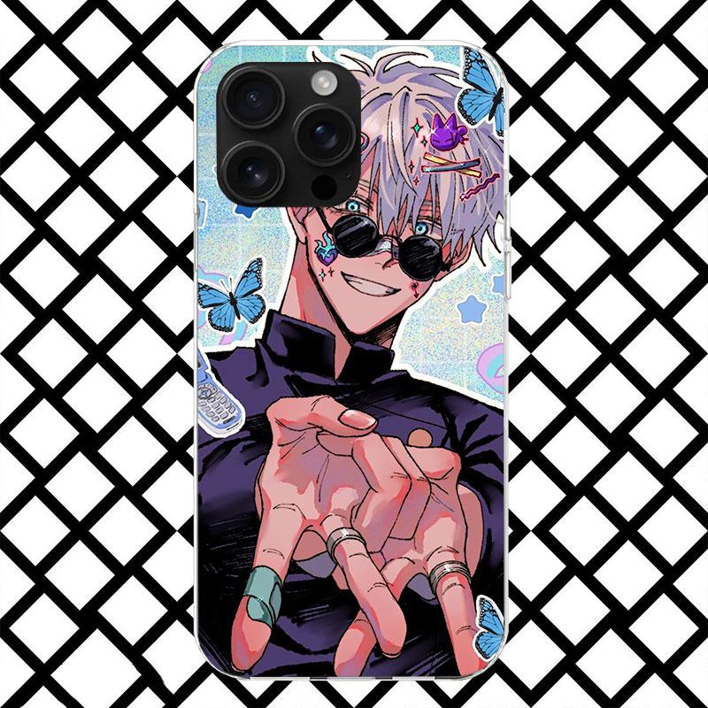 Kaisen J-Jujutsu Годзё Сатору Чехол для телефона для iPhone 17 Air 16 16E 15 14 Plus 13 Mini 12 11 Pro Max 7 8 + SE 2020 Мягкий чехол Funda