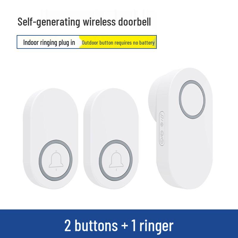 Беспроводной самопитающийся водонепроницаемый дверной звонок с большим радиусом действия и высокой громкостью для домов и пейджинга пожилых людей