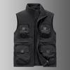 Autumn and Winter Velvet Vest Men's Double-sided Wear Youth Loose Multi-pocket Work Vest Outdoor Leisure Vest