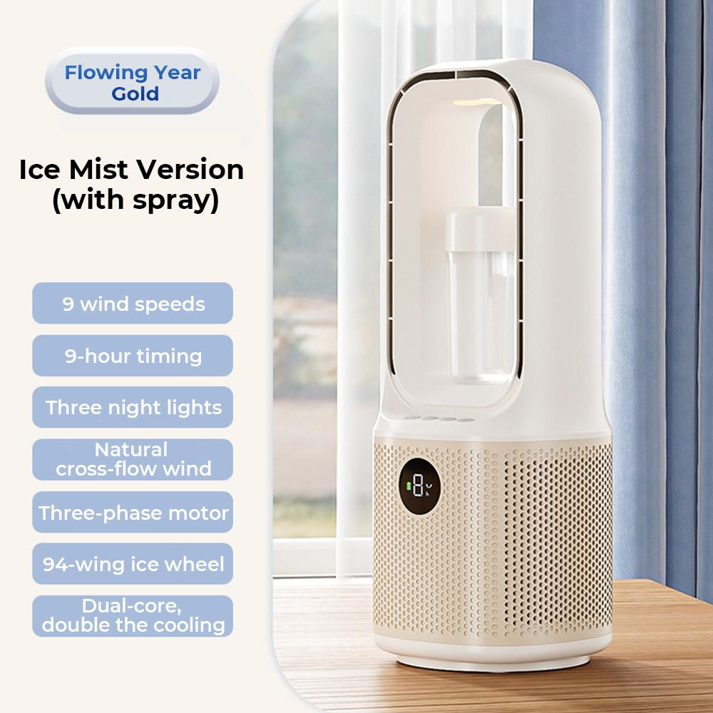 Безлопастной настольный вентилятор с 9 режимами скорости и сенсорным управлением, портативный кондиционер, охлаждающий вентилятор, башенный воздухоохладитель для офиса, спальни