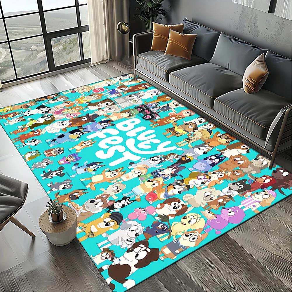 27 Style New B-Blueys Family Cartoon Dog Carpet Rug for Living Room Bedroom Home Sofa Decoration,Kids Play Non-slip Floor Mat