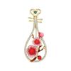 Plum Blossom Pipa Blossom Pipa Women Brooch Flower Crystal Plum Lapel Pins Plum Brooch  Ornament