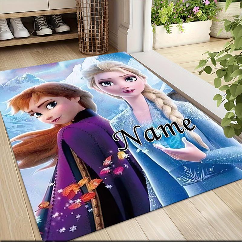 Custom Name Frozen Sisters Embrace Carpet Rug Customizable Soft Washable Anti-Slip Home Living Room Sofa Mats Personalized Rug. 0909282