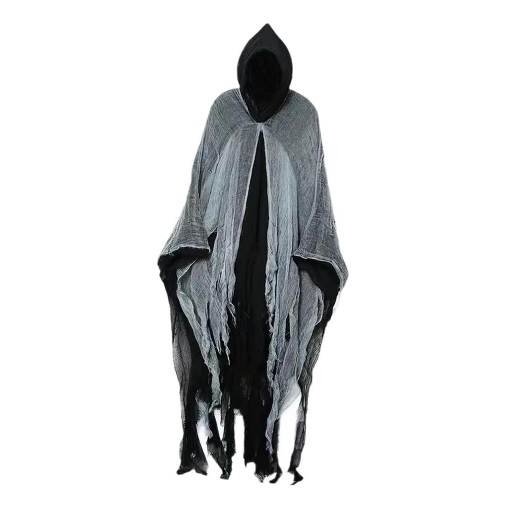 Halloween Robe Cloak Cosplay Costume Vampire Reaper Cosplay Cape Wizard Cloak for Escape Room Theme Party Adult Unisex Man Women