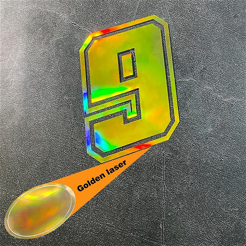 1PC Laser Gold Number 0 To 9 Motorcycle Sticker Waterproof for Motorcycle Helmets Fuel Tanks Car Windows Universal Vinyl Decals