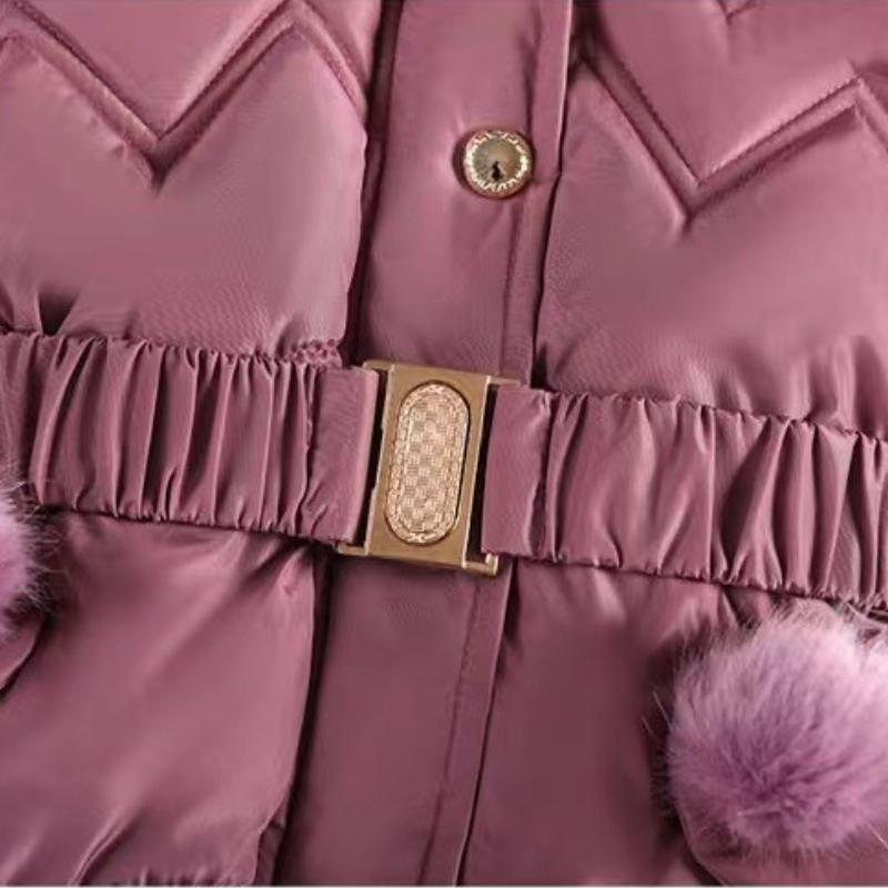 Пальто с хлопковой подкладкой для девочек Детская одежда Утепленные бархатные модные пуховики для малышей Зимняя одежда