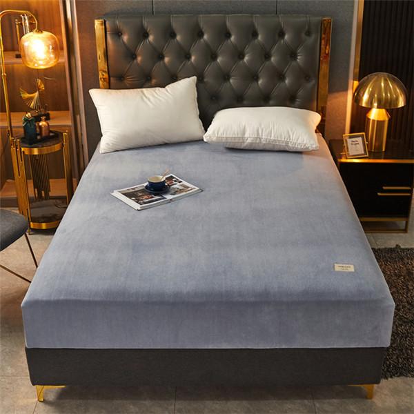 Warm Flannel Fitted Sheet with Elastic Band for Single/Double Bed Super Soft Warm Fitted Protector Cover Skin-friendly Mattress Cover