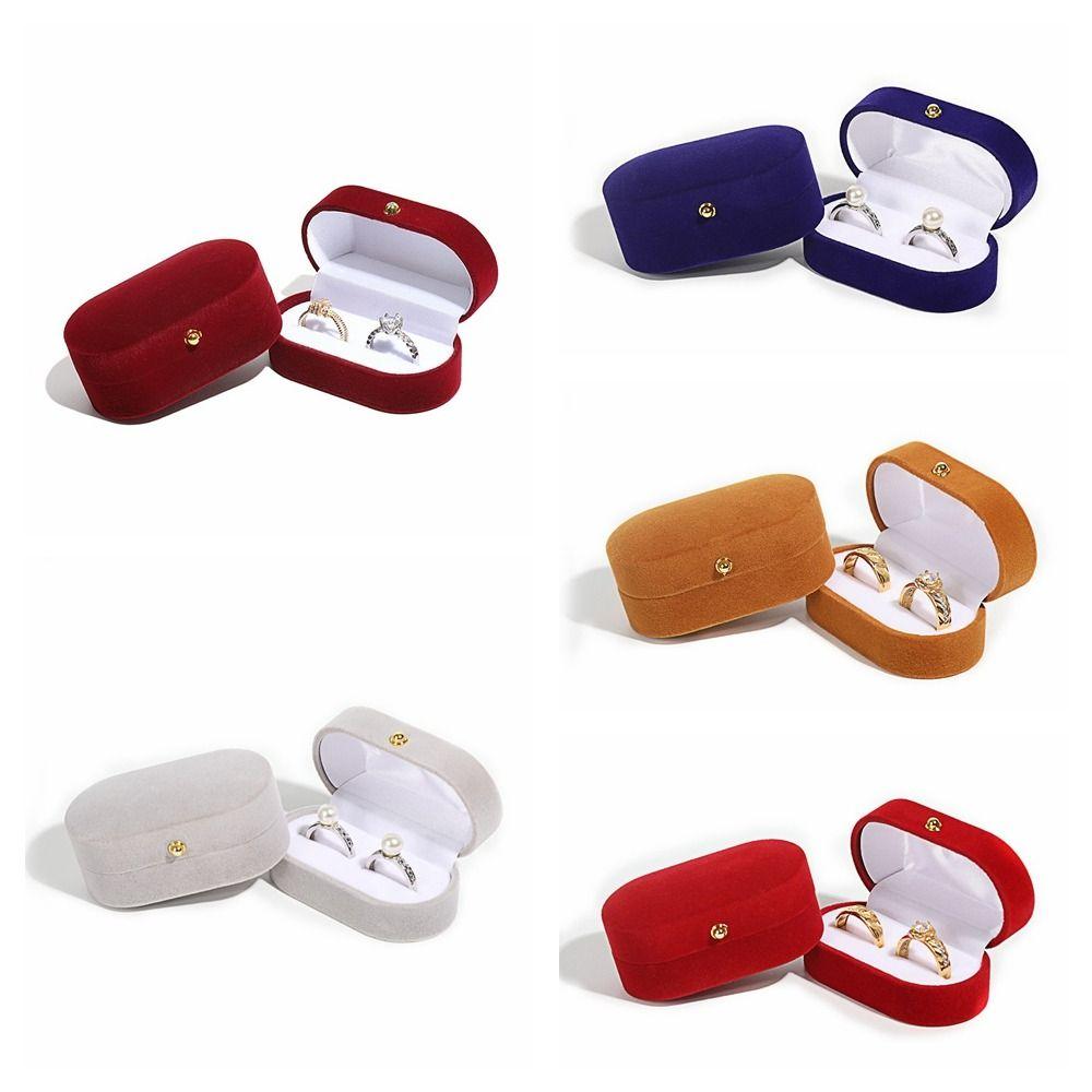 Бархатный чехол для обручального кольца, шкатулка для хранения ювелирных изделий, держатель для парных колец, ретро-коробка для парных колец