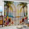 2 шт. Домашние шторы с видом на море и кокосовые пальмы, с пейзажным фоном и карманом для карниза, для кухни, кофейни, гостиной, B