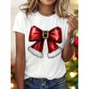Летние футболки с 3D-принтом «Рождественская елка» и бантом, женская уличная одежда, повседневная мода 2000 года, футболка с коротким рукавом, футболки с круглым вырезом, топы, одежда