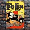 ClassicToonDecor Жестяная табличка F-Felix Cat - Железный Ретро Комикс Настенный Декор - Дом/Кухня - Идеальный Мультяшный Подарок