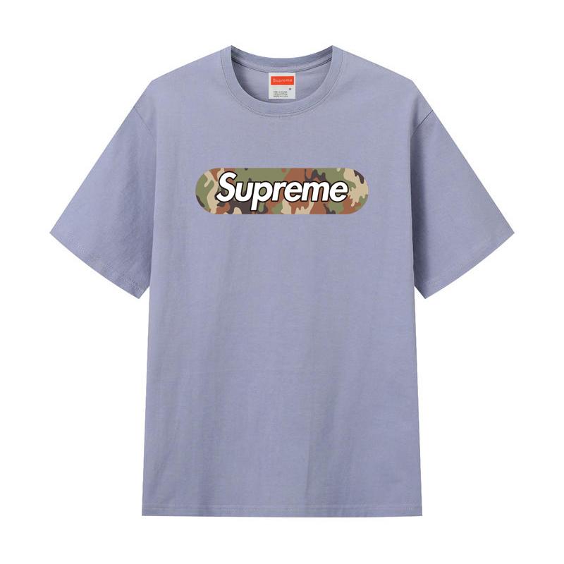 Футболка ZL14 Supreme 2025 из чистого хлопка с круглым вырезом и принтом, высококачественная парная футболка