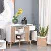 HOMCOM - meuble de rangement - Panneaux de particules classe E1 - 90x30x72cm - Blanc, Chêne Clair