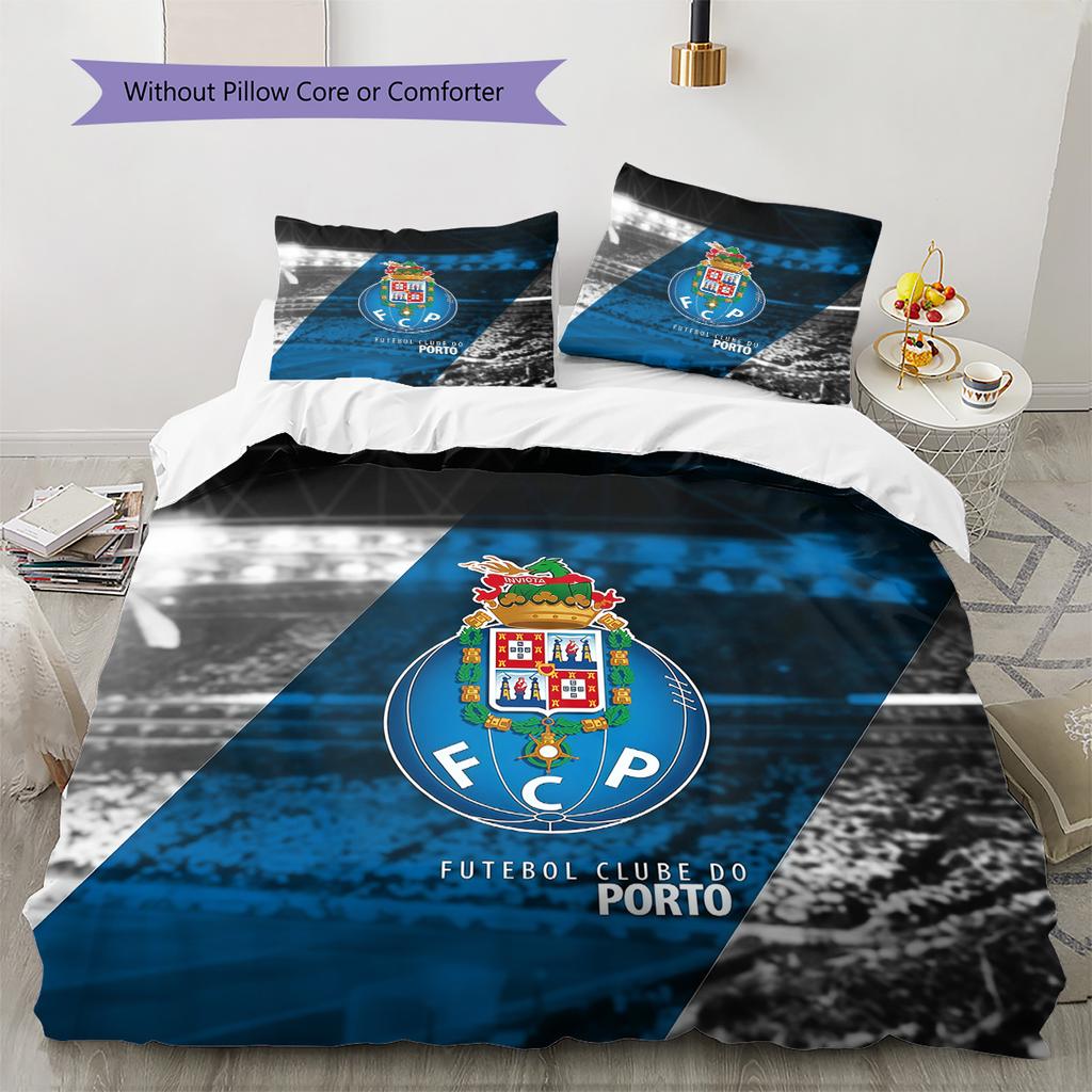 Futebol Clube do Porto Pattern Bedding Quilt Set Home Decoration Gift (1 * duvet cover + 2 * pillowcase without core)