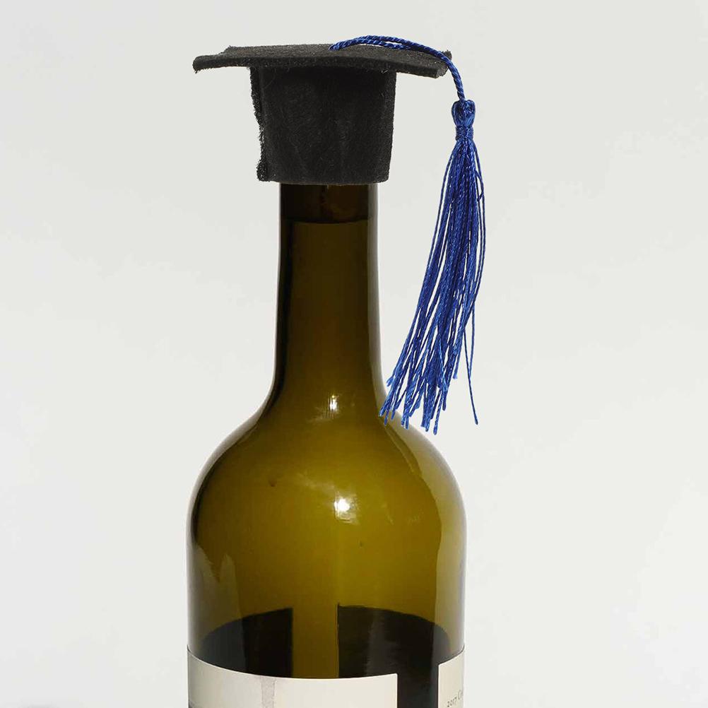 12 шт. мини-докторская шапочка, забавная пробка для бутылки выпускника, крышка для выпускного из нетканого материала, кепки для банок для мужчин и женщин