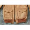 Chinese Size Classic Flight A2 Pilot Jacket Vintage Dirty Yellow Oil Waxed Cowhide Genuine Leather Jacket Men Aviator Jackets Male Coats