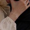 Популярный серебряный браслет-цепочка с маленькими круглыми бусинами 925 пробы, двухслойный браслет-«змеиная кость», модный женский ювелирный подарок