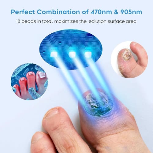 Portable Nail Fungus Treatment Device - Rechargeable LED Light Therapy for Thickened and Discolored Nails. Effective Nail Care for Fingernails and Toe