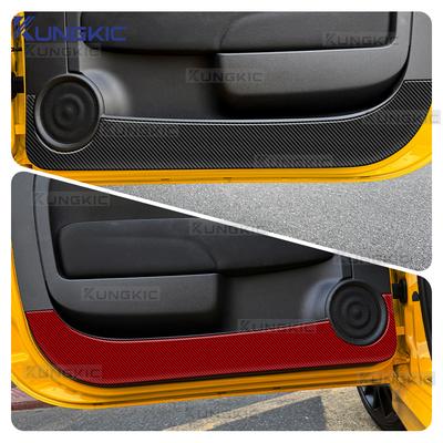 Для Abarth 595 695(2012-2024 гг.)/Фиат 500 500C(2008-2024 гг.)/Фиат 500Е(2013-2019) Мягкая наклейка из углеродного волокна, декоративная накладка на дверь автомобиля от пинков