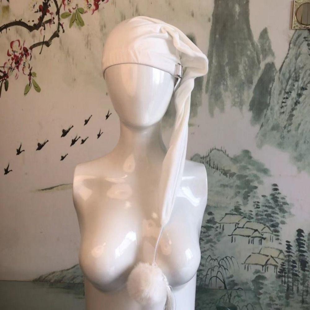 Elastic Sleepwear Hat with Pom Ball Stocking Santa Cap Night Sleeping Caps  Women Men