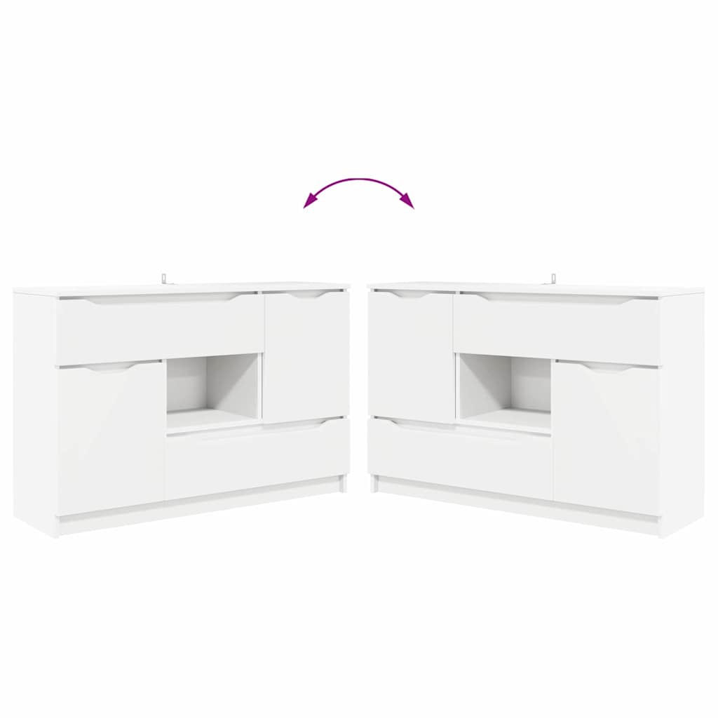 Белый комод с ящиками 100 x 30 x 65,6 см Древесно-стружечная плита