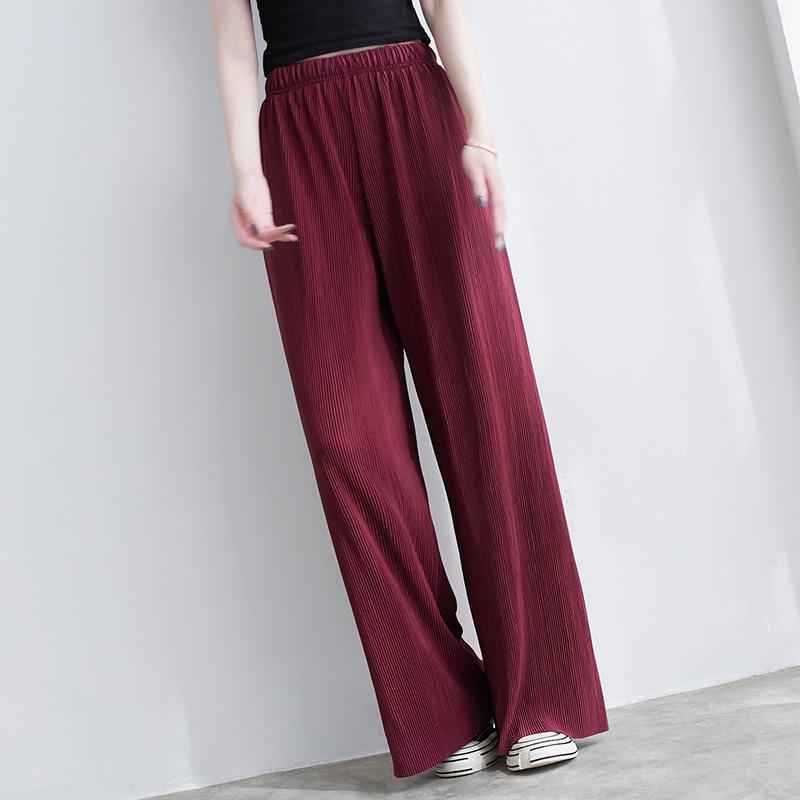 Летние свободные брюки свободного покроя с высокой талией, прямые брюки для йоги и танцев, повседневные брюки для женщин