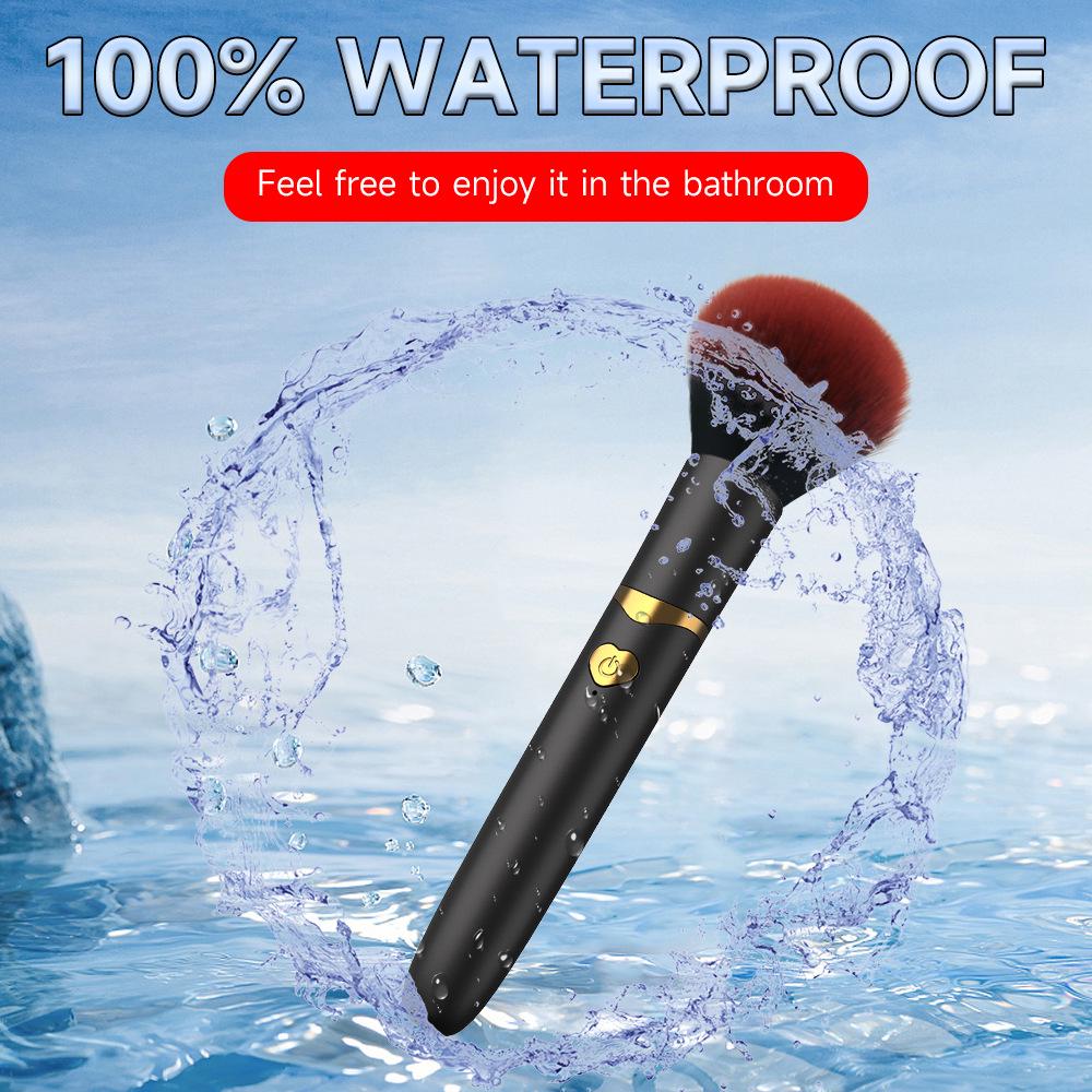 Многофункциональный вибрирующий массажер с 10 скоростями и кисть для макияжа с мягкой щетиной для женщин