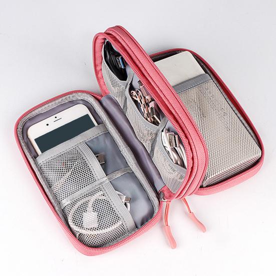 Сумка для хранения внешнего аккумулятора, многоцелевой чехол для переноски, застежка-молния, большая вместимость, сетчатый слой, органайзер для хранения кабеля и шнура