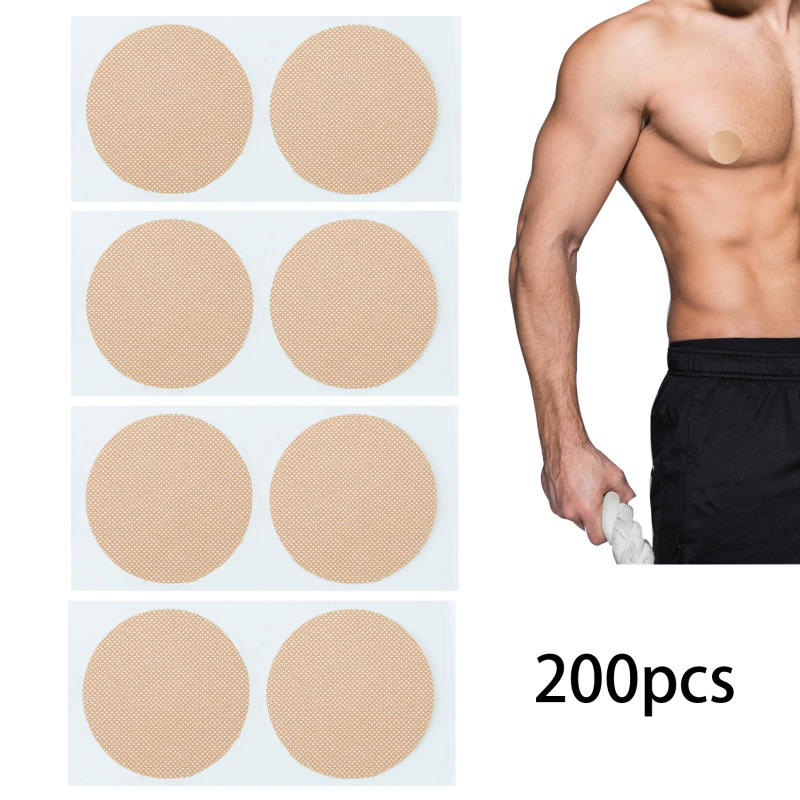 200 шт./упаковка Мужские одноразовые спортивные накладки на соски Невидимые для рубашек, трико, костюмов Противовыступающие наклейки на соски Мягкие, дышащие