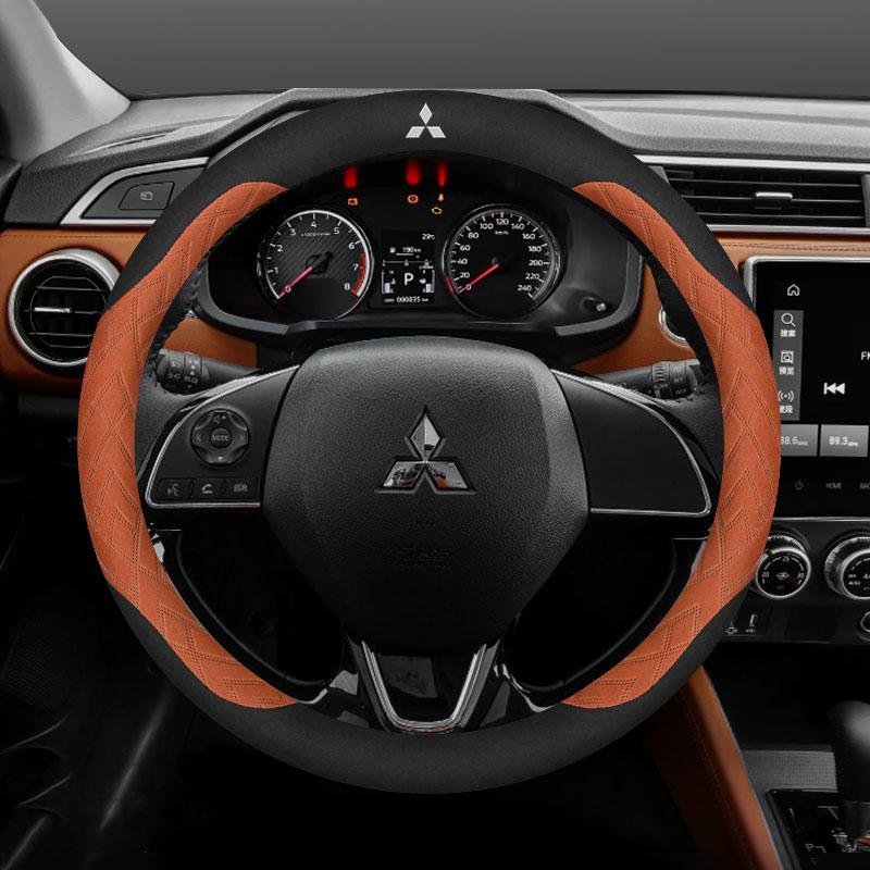 Для Mitsubishi Outlander Pajero Asx Colt Lancer Delica Evolution L200 Triton RALLIART Противоскользящая замшевая оплетка на руль автомобиля