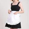 1Pc Waitress Maid Style Waist Apron Cosplay Costume Black White Pink Cooking Aprons Cute Polyester Half Apron Kitchen Party