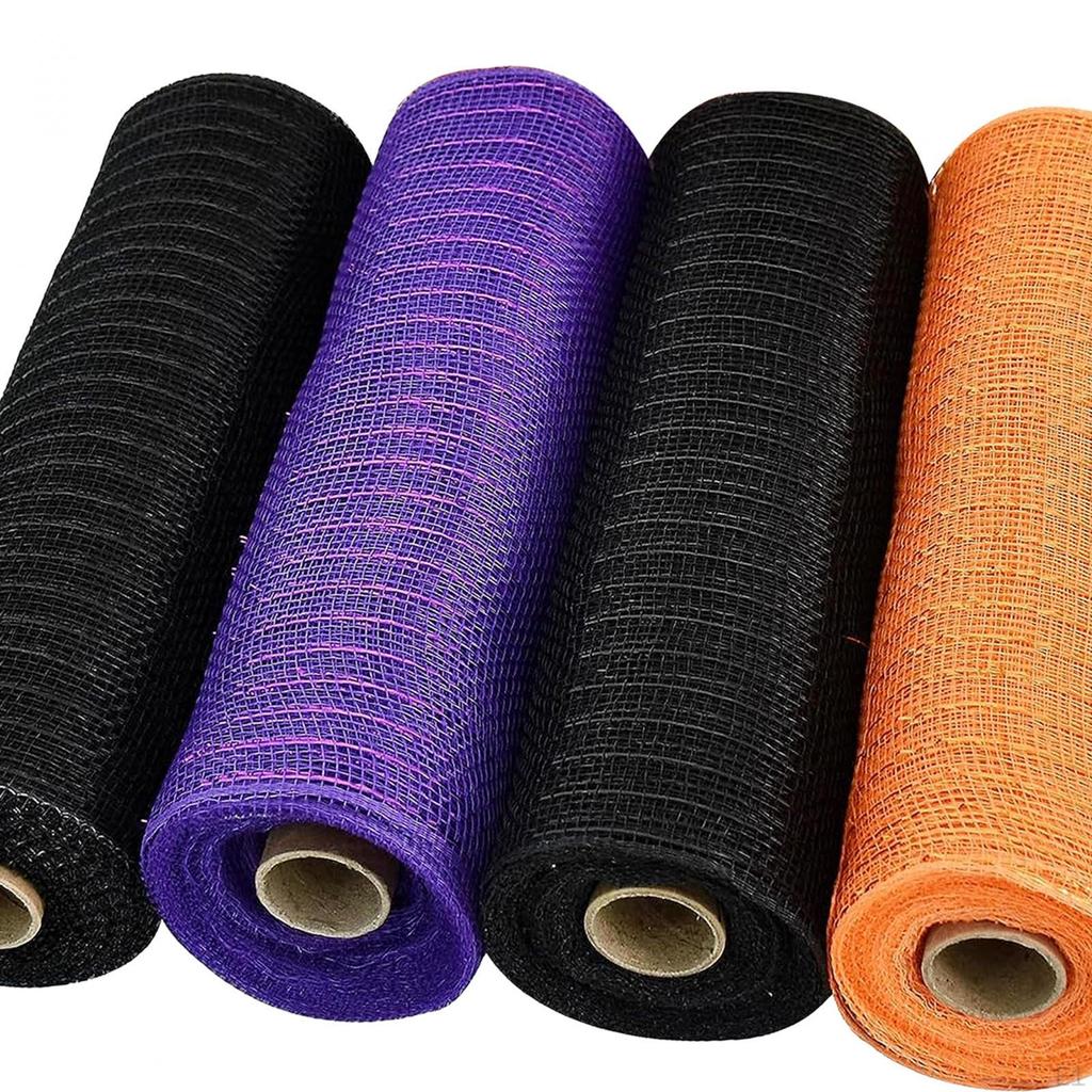 4 Rolls Mesh Ribbon 10inch X 10 Yards Accessory Versatile Lightweight DIY Decoration Purple for