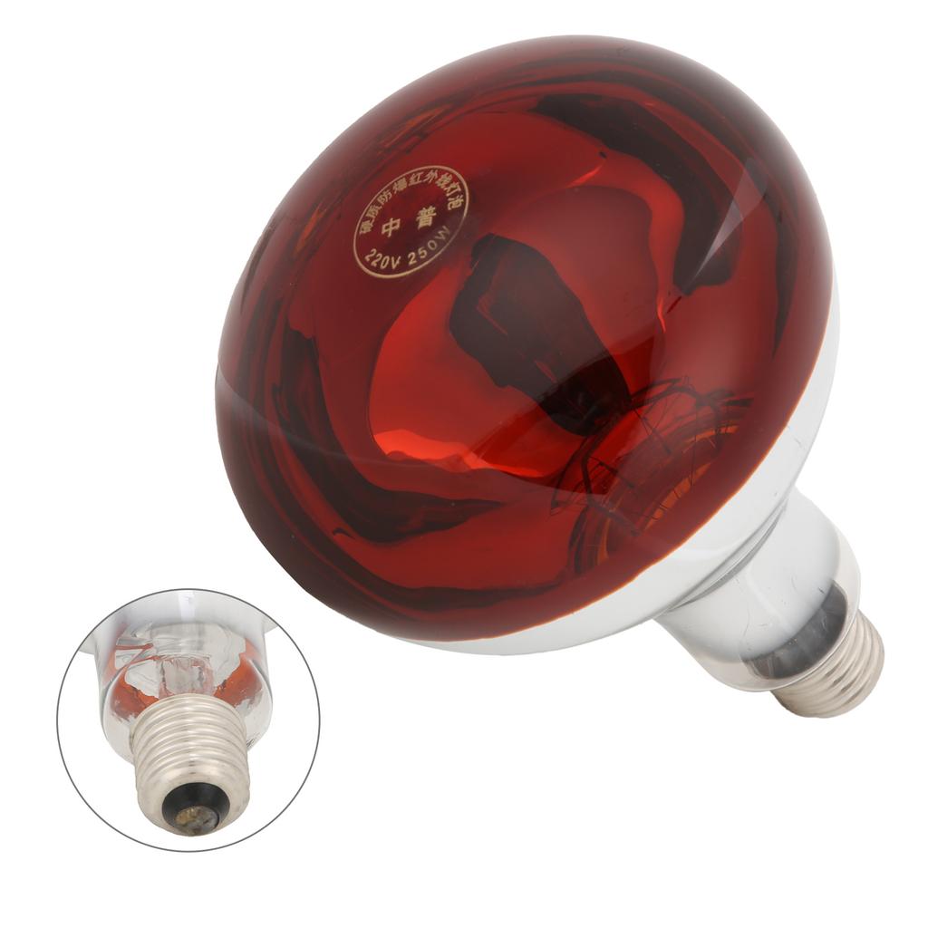 Chicks Heat Lamp Bulb Infrared Basking Spot Heat Reptile Heat Lamp Red Bulb for Brooder 220V / 250W